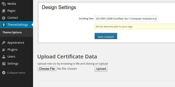 Certificate Data Import in Database